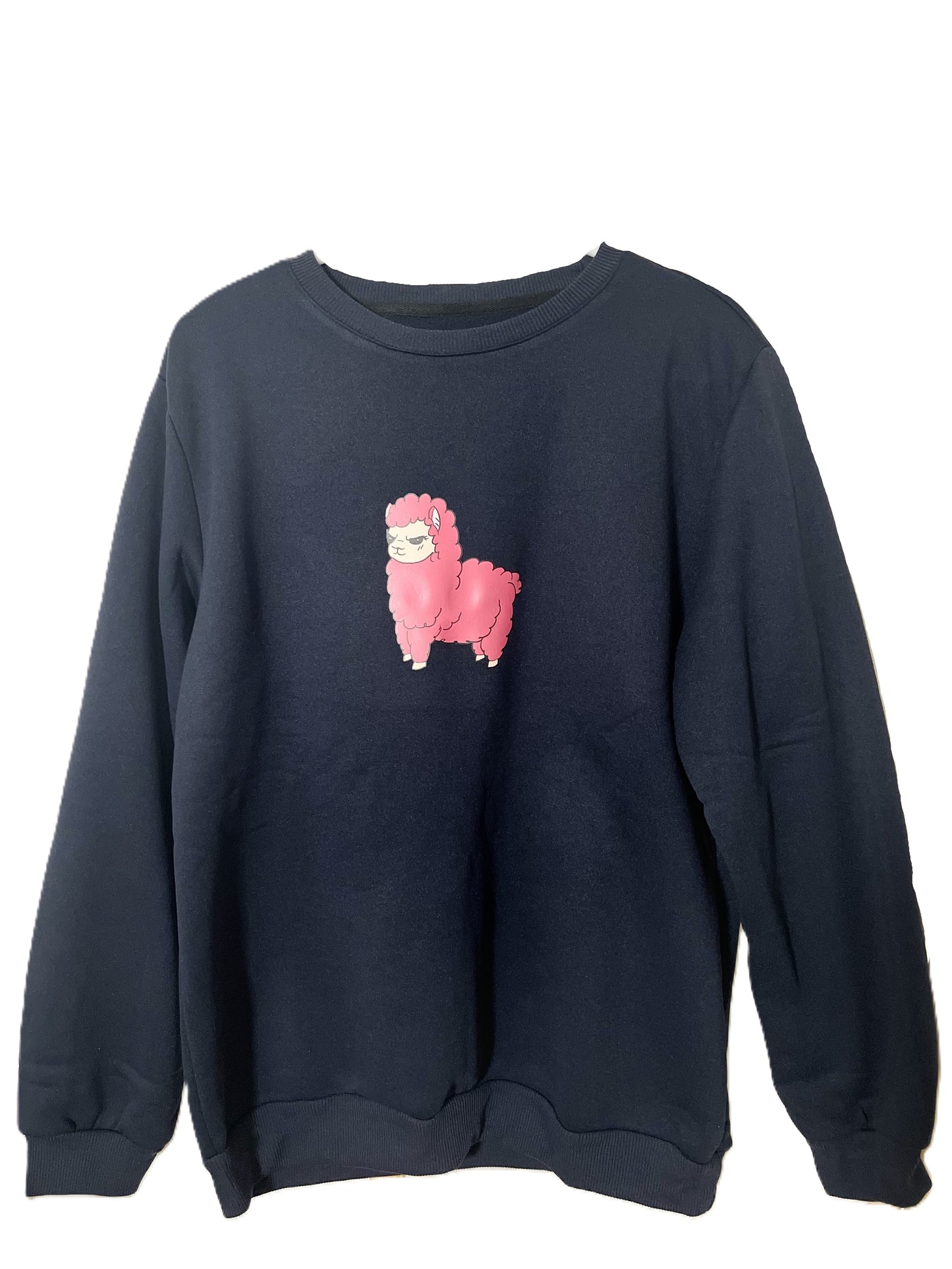 Angry Alpaca Sudadera con capucha negra extragrande de manga larga con cremallera y bolsillos